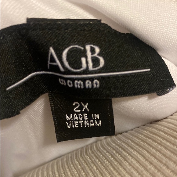 AGB Elegant White Dress with Blue Accents - Picture 2 of 8